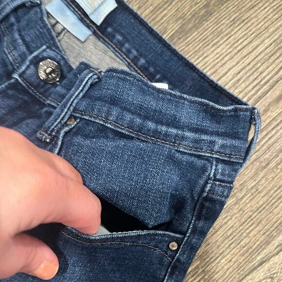 Levi's Womens 515 Cuffed Denim Capris Jeans Mid Rise Stretch Dark Wash Blue Sz 4 - Picture 5 of 11